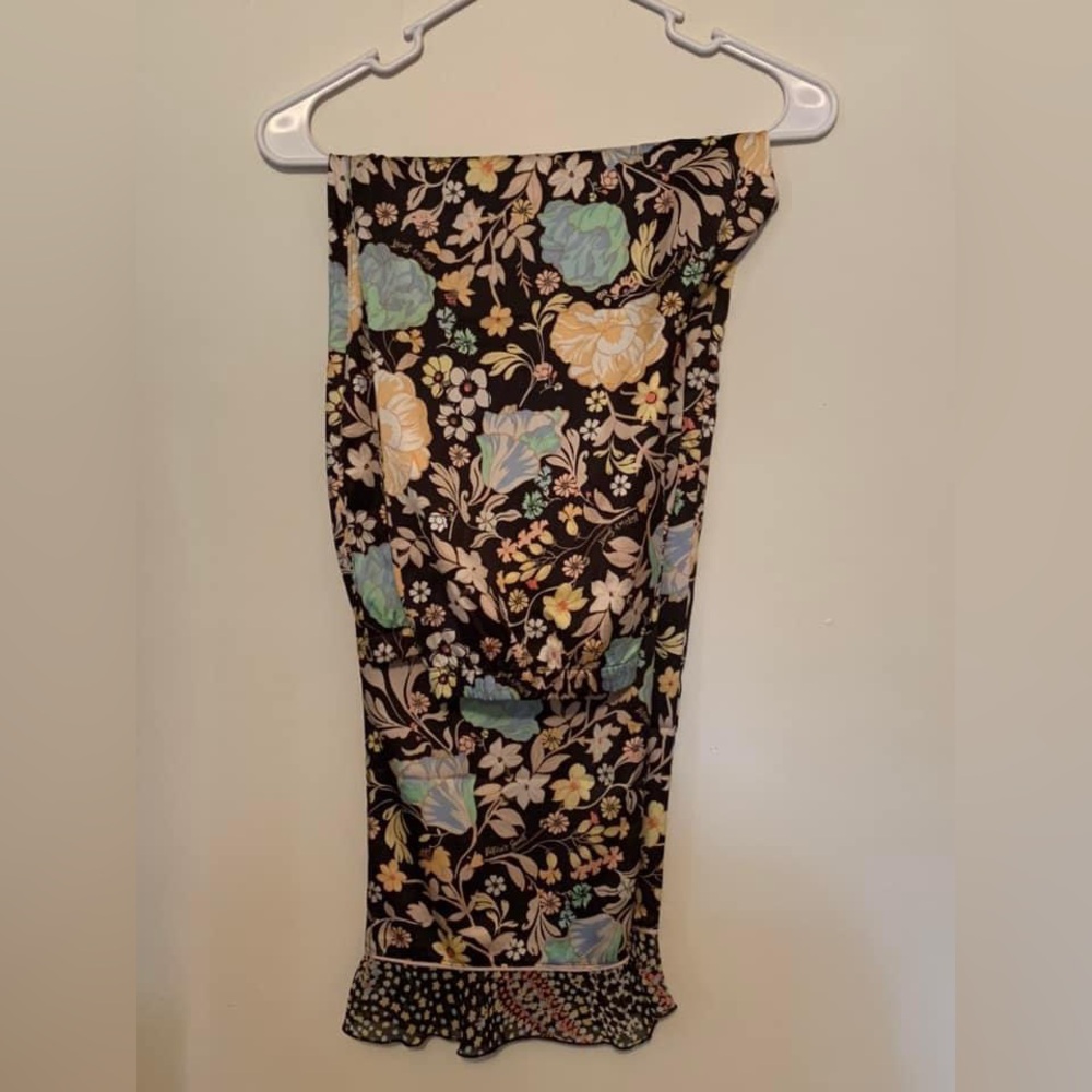 Victoria Secret Black Floral Satin Pajama Pants